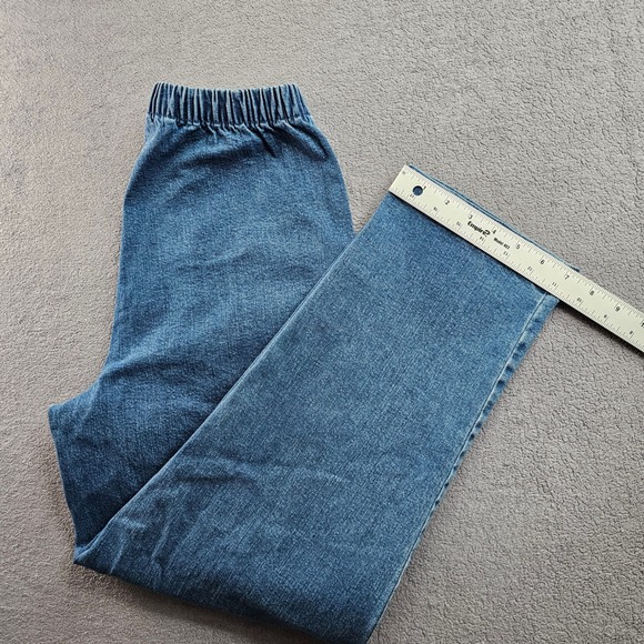 Croft & Barrow Jeans Womens 14PS Blue Denim Stretch Straight Leg High Waistband - Picture 7 of 9